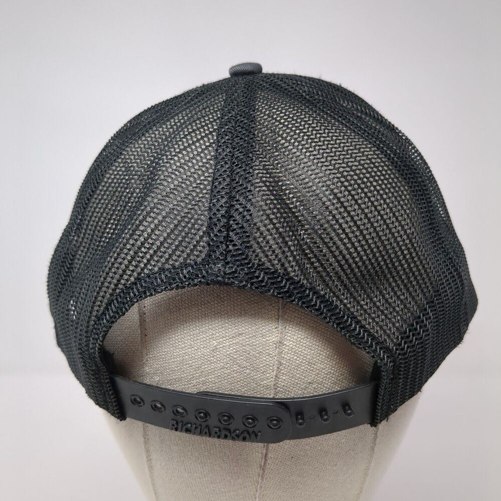 Richardson Snapback Mesh Back Trucker Hat Gray One Size R4l Logo View 5